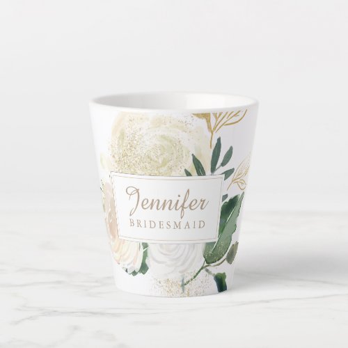 Pretty Floral Latte Bridesmaid Mug