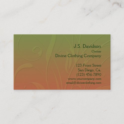 Pretty Floral Leaf Design Business Card Template