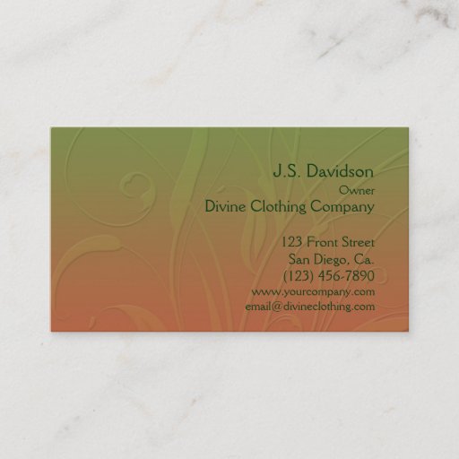Customizable Pretty Floral Leaf Design Business Card Template