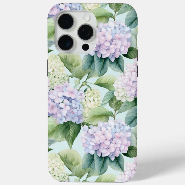 Pretty Floral Lilac Cream Hydrangea Flowers Tough Case-Mate iPhone Case (Back)