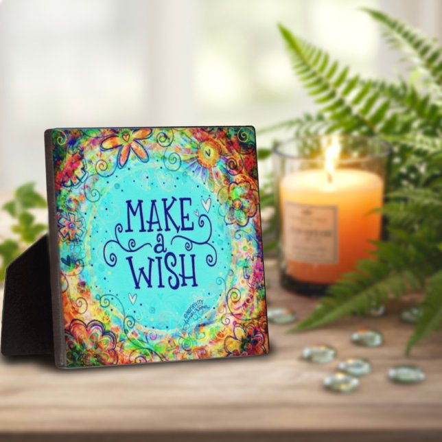 Pretty Floral Make a Wish Birthday Plaque (Creator Uploaded)