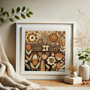 Pretty Floral Make it Count Quote Inspirivity Poster