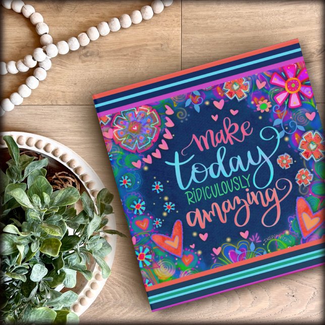  Pretty Floral Make Today Ridiculously Amazing 3 Ring Binder (Creator Uploaded)