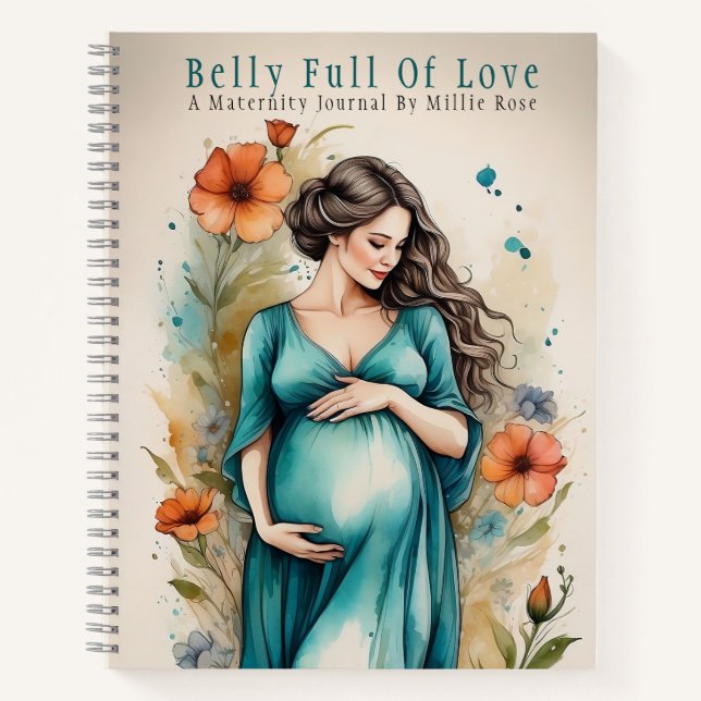 Pretty Floral Maternity Pregnancy Mom Journal (Front)