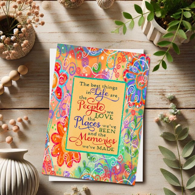 Pretty Floral Memories Made Inspirational Love Card (Creator Uploaded)