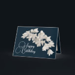 Pretty Floral Modern Orchid Flower Navy Birthday Card<br><div class="desc">Beautiful cluster of white orchids against a navy color background. The flowers cover the front of this card which can be used as a thank you card,  a birthday card,  or any other card of your choice. Customize it with your text and/or pictures to make it one-of-a-kind!</div>