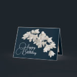 Pretty Floral Modern Orchid Flower Navy Birthday Card<br><div class="desc">Beautiful cluster of white orchids against a navy color background. The flowers cover the front of this card which can be used as a thank you card,  a birthday card,  or any other card of your choice. Customize it with your text and/or pictures to make it one-of-a-kind!</div>