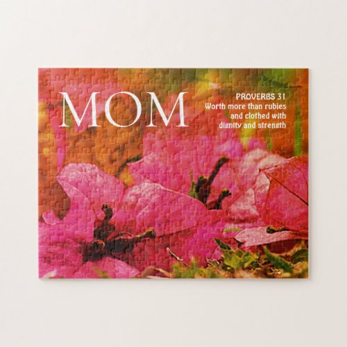 Pretty Floral Mom Proverbs 31 Jigsaw Puzzle