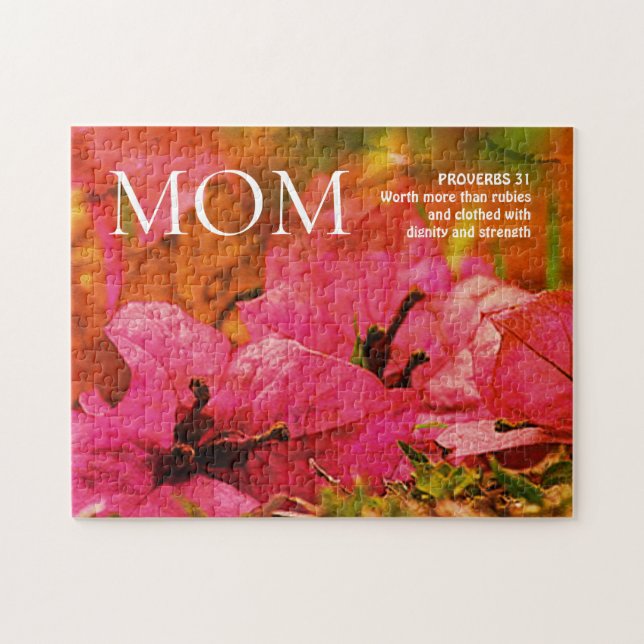 Pretty Floral Mom Proverbs 31 Jigsaw Puzzle (Horizontal)