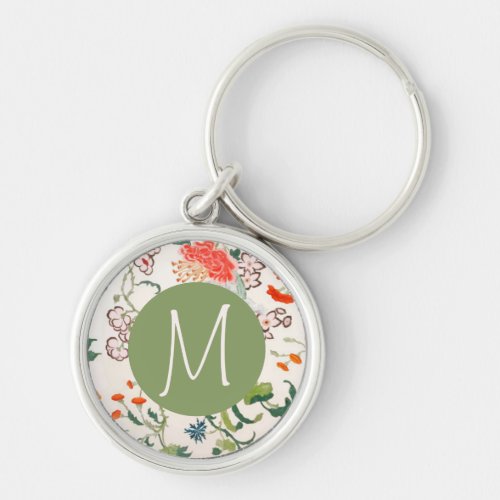 Pretty Floral Monogram Keychain