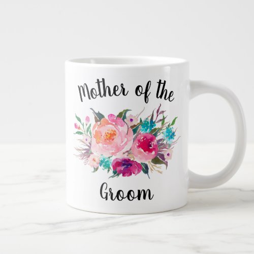 Pretty Floral Mother of the Groom Custom Jumbo Mug