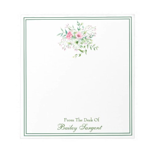 Pretty Floral Name Personalized Notepad