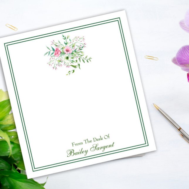 Pretty Floral Name Personalized Notepad (Creator Uploaded)