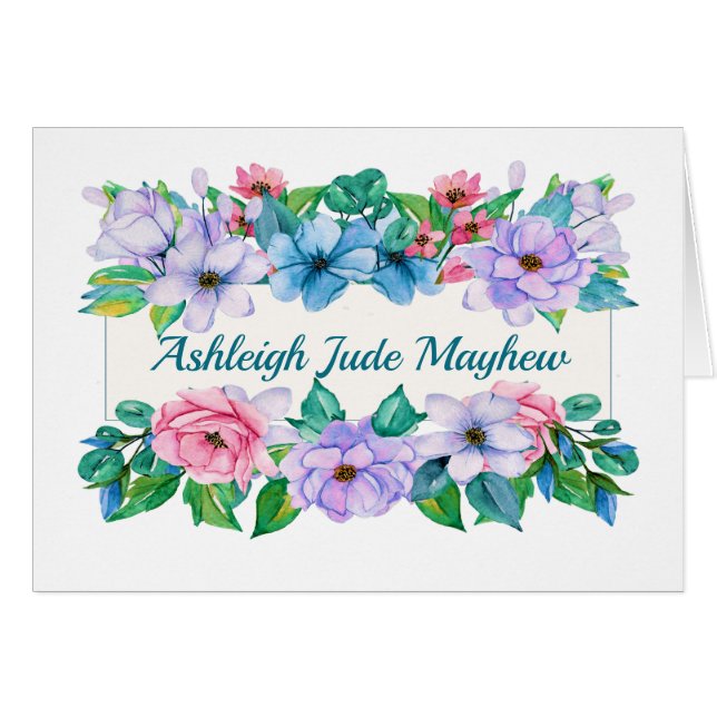 Pretty Floral Notecard (Front Horizontal)