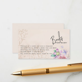 Pretty Floral on Beige Books for Baby Enclosure Card