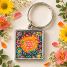 Pretty Floral Ordinary Days Inspirivity Keychain