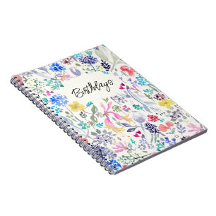 Pretty floral painted notebook