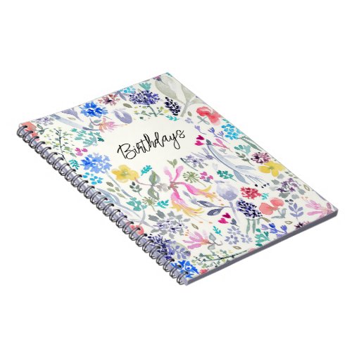 Pretty floral painted  notebook