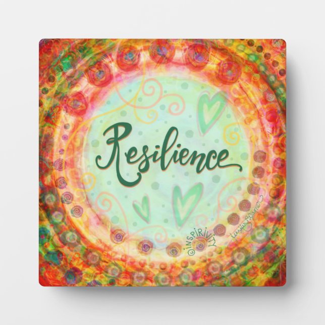 Pretty Floral Pastel Boho Modern Resilience Plaque (Front)