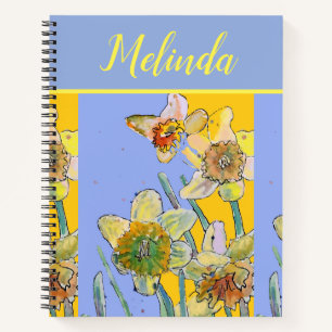 Pretty Floral Pastel Daffodil Flower Watercolor No Notebook