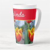 Pretty Floral Pastel Tulip Pink Bee Womans Mug (Right Angle)