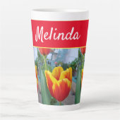 Pretty Floral Pastel Tulip Pink Bee Womans Mug (Front)