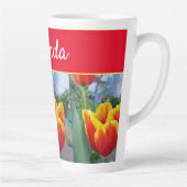 Pretty Floral Pastel Tulip Pink Bee Womans Mug (Right)