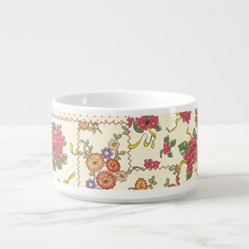 Pretty Floral Patchwork Seamless Design Bowl