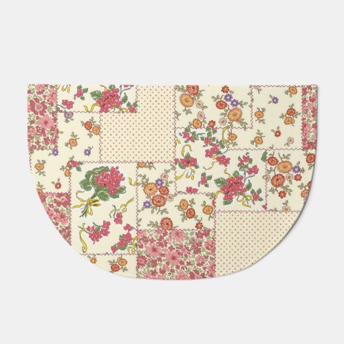 Pretty Floral Patchwork Seamless Design Doormat