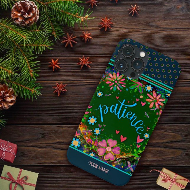 Pretty Floral Patience Inspirivity Name Case-Mate iPhone Case (Creator Uploaded)