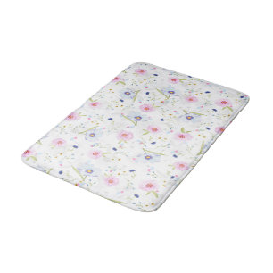 Pretty Floral Pattern Bath Mat