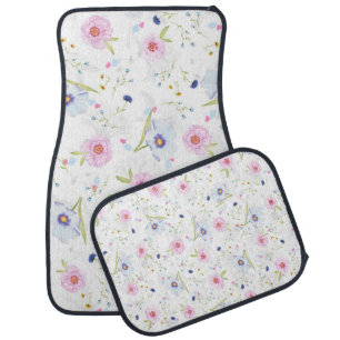 Pretty Floral Pattern Car Floor Mat