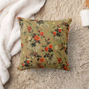 Pretty Floral Pattern, Daisies and Roses, Throw Pillow