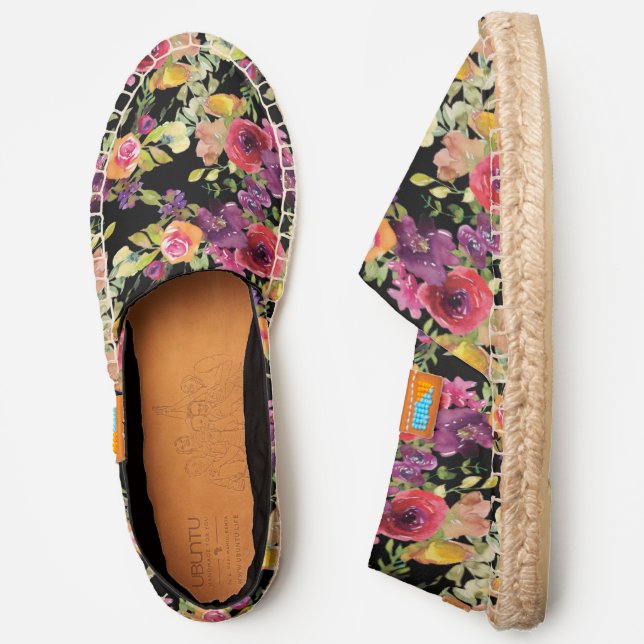 Pretty Floral Pattern Espadrilles (Side)