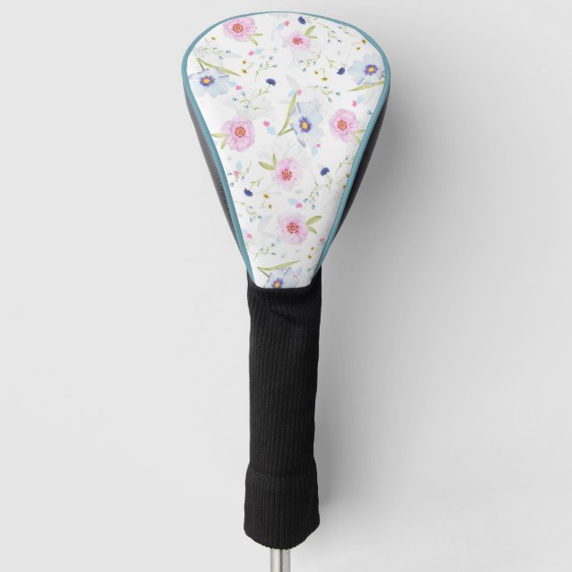 Pretty Floral Pattern Golf Head Cover (Front)