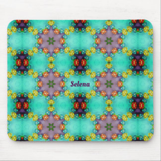~ Pretty Floral Pattern ~ Personalized SELENA ~ Mouse Pad