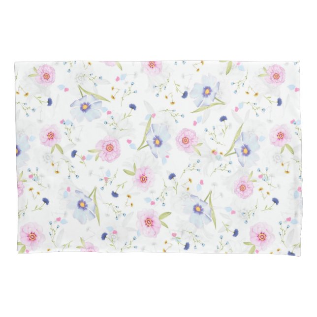Pretty Floral Pattern Pillow Case (Front)