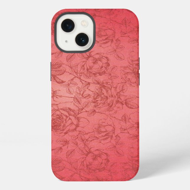 Pretty Floral Pattern pink Iphone Case (Back)
