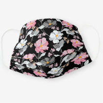 Pretty Floral Pattern Pink, White, Wild Flowers Cloth Face Mask