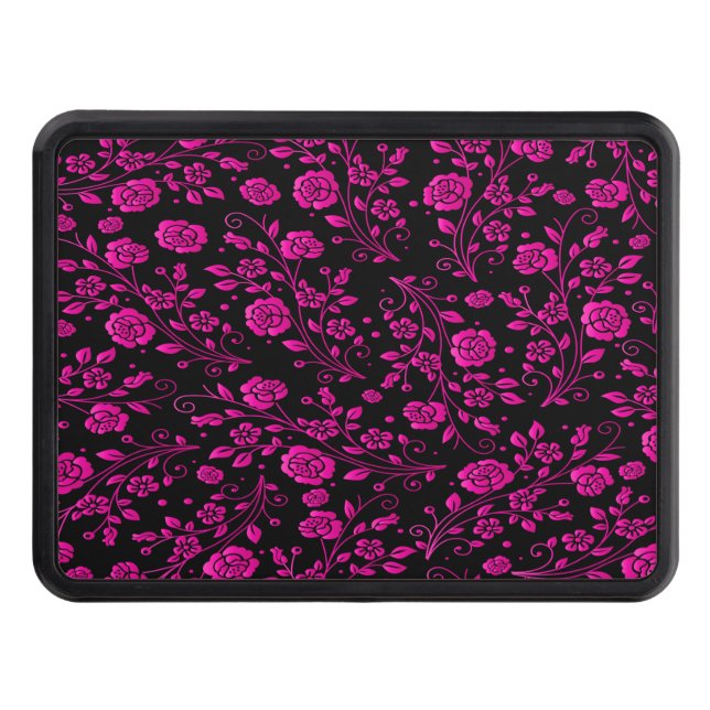 Pretty Floral Pattern Pink Wildflowers Hitch Cover (Front)