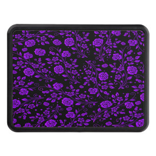 Pretty Floral Pattern Purple Wildflowers Hitch Cover