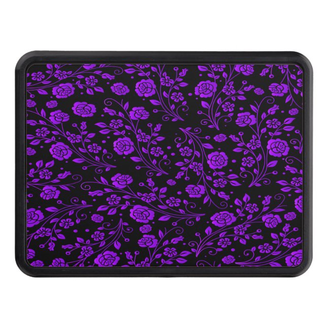 Pretty Floral Pattern Purple Wildflowers Hitch Cover (Front)