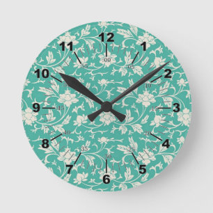 Pretty Floral Pattern Round Clock