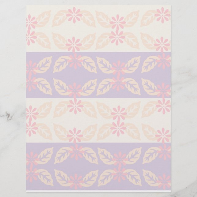 Pretty Floral Pattern Scrapbook Paper (Front)