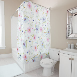 Pretty Floral Pattern Shower Curtain
