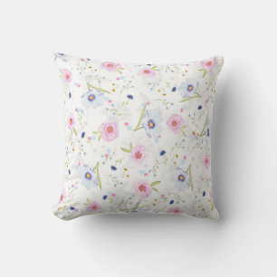 Pretty Floral Pattern Throw Pillow
