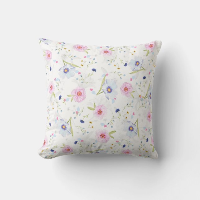 Pretty Floral Pattern  Throw Pillow (Front)