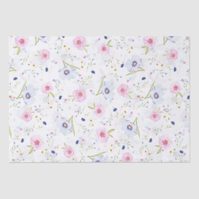 Pretty Floral Pattern Tissue Paper (Front)