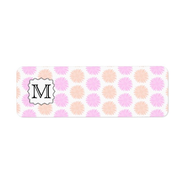 Pretty Floral Pattern with Custom Monogram Letter. Label (Front)