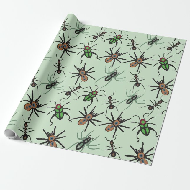 Pretty Floral Pattern Wrapping Paper (Unrolled)
